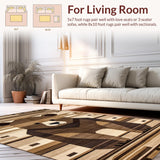 Ultra Soft Area Rug, Non Slip, Stain Resistant, Washable Area Rugs for Living Room, Bedroom, Contemporary Cozy Faux Fur Style(Brown)
