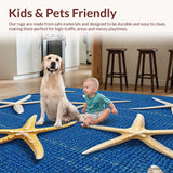 Ultra Soft Area Rug, Non Slip, Stain Resistant, Washable Area Rugs for Living Room, Bedroom, Coastal Starfish Navy Living Room Rug(Blue)