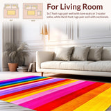 Ultra Soft Area Rug, Non Slip, Stain Resistant, Washable Area Rugs for Living Room, Bedroom, Vibrant Gradient Coastal Style(Purple)