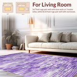 Ultra Soft Area Rug, Non Slip, Stain Resistant, Washable Area Rugs for Living Room, Bedroom, Luxurious Fluffy Mystic Swirl(Purple)