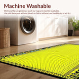 Ultra Soft Area Rug, Non Slip, Stain Resistant, Washable Area Rugs for Living Room, Bedroom, Eclectic Scalloped Edge Decor(Yellow)