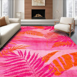Ultra Soft Area Rug, Non Slip, Stain Resistant, Washable Area Rugs for Living Room, Bedroom, Whimsical Pink Jungle Aesthetic(Pink)