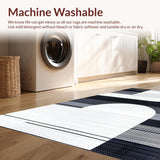 Ultra Soft Area Rug, Non Slip, Stain Resistant, Washable Area Rugs for Living Room, Bedroom, Sleek Modern Diamond Pattern(Black)