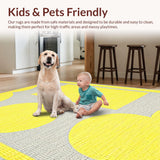 Ultra Soft Area Rug, Non Slip, Stain Resistant, Washable Area Rugs for Living Room, Bedroom, Adorable Fun Sunbeam Concept(Yellow)