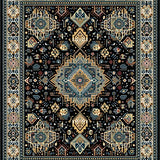 Ultra Soft Area Rug, Non Slip, Stain Resistant, Washable Area Rugs for Living Room, Bedroom, Luxe Minimalist Lace Effect(Blue)