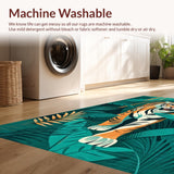 Ultra Soft Area Rug, Non Slip, Stain Resistant, Washable Area Rugs for Living Room, Bedroom, Artistic Abstract Jungle Print(Orange)
