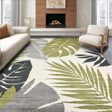 Ultra Soft Area Rug, Non Slip, Stain Resistant, Washable Area Rugs for Living Room, Bedroom, Elegant Earthy Monstera Motif(Gray)