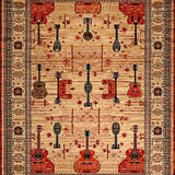 Lively Modern Symmetrical Guitar Elements(Beige)