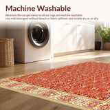 Ultra Soft Area Rug, Non Slip, Stain Resistant, Washable Area Rugs for Living Room, Bedroom, Abstract Faux Wool for Hallway Non Slip(Red)