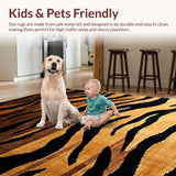 Ultra Soft Area Rug, Non Slip, Stain Resistant, Washable Area Rugs for Living Room, Bedroom, Striking Modern Wildlife Motif(Black)