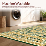 Ultra Soft Area Rug, Non Slip, Stain Resistant, Washable Area Rugs for Living Room, Bedroom, Printed Area Ultra Tribal Design Non Slip(Gold)