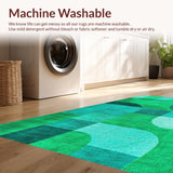 Ultra Soft Area Rug, Non Slip, Stain Resistant, Washable Area Rugs for Living Room, Bedroom, Modern Abstract Green Turquoise Living Room Rug(Green)