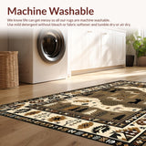 Ultra Soft Area Rug, Non Slip, Stain Resistant, Washable Area Rugs for Living Room, Bedroom, Nature-Inspired Earthy Palette(Brown)