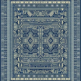 Ultra Soft Area Rug, Non Slip, Stain Resistant, Washable Area Rugs for Living Room, Bedroom, Rustic Tribal Geometric Kitchen Rug Simple Blue Ivory Carpet(Blue)