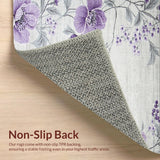 Ultra Soft Area Rug, Non Slip, Stain Resistant, Washable Area Rugs for Living Room, Bedroom, Whimsical Purple Garden Design(Gray)