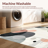 Ultra Soft Area Rug, Non Slip, Stain Resistant, Washable Area Rugs for Living Room, Bedroom, Artistic Fluid Shaggy Composition(Gray)