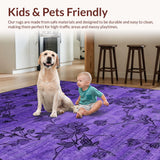 Ultra Soft Area Rug, Non Slip, Stain Resistant, Washable Area Rugs for Living Room, Bedroom, Stylish Gray and Purple Blend Decor(Purple)