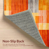 Ultra Soft Area Rug, Non Slip, Stain Resistant, Washable Area Rugs for Living Room, Bedroom, Contemporary Warm Color Fusion(Orange)