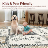 Ultra Soft Area Rug, Non Slip, Stain Resistant, Washable Area Rugs for Living Room, Bedroom, Elegant Earthy Tone Texture(Beige)