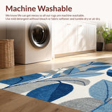 Ultra Soft Area Rug, Non Slip, Stain Resistant, Washable Area Rugs for Living Room, Bedroom, Tropical Pattern Outdoor Patio Stain-Resistant Carpet(Blue)