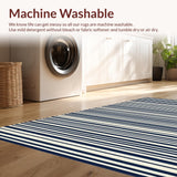 Ultra Soft Area Rug, Non Slip, Stain Resistant, Washable Area Rugs for Living Room, Bedroom, Serene Coastal Vibe with Anchor(Blue)