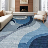 Ultra Soft Area Rug, Non Slip, Stain Resistant, Washable Area Rugs for Living Room, Bedroom, Serene Abstract Watercolor Motif(Blue)