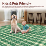 Contemporary Beige Checkered Style(Green)