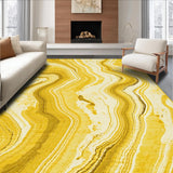 Ultra Soft Area Rug, Non Slip, Stain Resistant, Washable Area Rugs for Living Room, Bedroom, Warm Earth Tone Textured Pattern(Yellow)