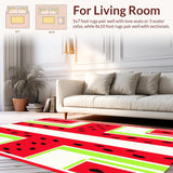Ultra Soft Area Rug, Non Slip, Stain Resistant, Washable Area Rugs for Living Room, Bedroom, Vibrant Fruit-Inspired Decorative Touch(Red)