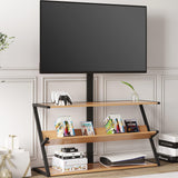 ODIKA Mueble para TV con tres estantes de madera escalonados