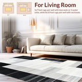 Ultra Soft Area Rug, Non Slip, Stain Resistant, Washable Area Rugs for Living Room, Bedroom, Contemporary Textured Circular Canvas(Gray)