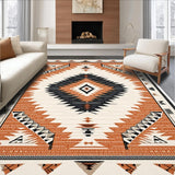 Ultra Soft Area Rug, Non Slip, Stain Resistant, Washable Area Rugs for Living Room, Bedroom, Machine Washable Cotton Rug for Modern Spa Decor(Orange)