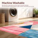 Ultra Soft Area Rug, Non Slip, Stain Resistant, Washable Area Rugs for Living Room, Bedroom, Contemporary Multi-Tonal Symmetry(Pink)