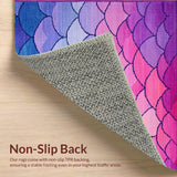 Ultra Soft Area Rug, Non Slip, Stain Resistant, Washable Area Rugs for Living Room, Bedroom, Serene Aquatic Color Blend(Purple)