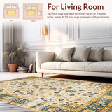 Ultra Soft Area Rug, Non Slip, Stain Resistant, Washable Area Rugs for Living Room, Bedroom, Chic Minimalist Floral Arrangement(Beige)