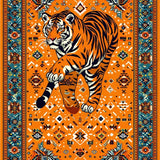 Ultra Soft Area Rug, Non Slip, Stain Resistant, Washable Area Rugs for Living Room, Bedroom, Eclectic Bright Animal Motif Design(Orange)