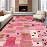 Ultra Soft Area Rug, Non Slip, Stain Resistant, Washable Area Rugs for Living Room, Bedroom, Vibrant Playful Leopard Motif(Pink)