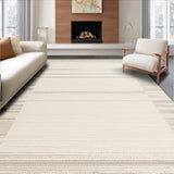 Ultra Soft Area Rug, Non Slip, Stain Resistant, Washable Area Rugs for Living Room, Bedroom, Sleek Textured Ivory Contemporary Style(Beige)