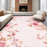 Ultra Soft Area Rug, Non Slip, Stain Resistant, Washable Area Rugs for Living Room, Bedroom, Chic Shag Rose Elegance(Pink)