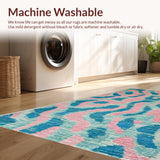 Ultra Soft Area Rug, Non Slip, Stain Resistant, Washable Area Rugs for Living Room, Bedroom, Abstract Animal-Inspired Design(Blue)