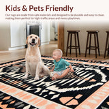 Ultra Soft Area Rug, Non Slip, Stain Resistant, Washable Area Rugs for Living Room, Bedroom, Sophisticated Charcoal Animal Motif(Black)