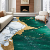 Ultra Soft Area Rug, Non Slip, Stain Resistant, Washable Area Rugs for Living Room, Bedroom, Abstract Gold Grey Bedroom Ultra Soft Area Rug(Green)