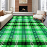 Ultra Soft Area Rug, Non Slip, Stain Resistant, Washable Area Rugs for Living Room, Bedroom, Warm Cottage Style Lattice Feel(Green)