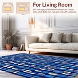 Ultra Soft Area Rug, Non Slip, Stain Resistant, Washable Area Rugs for Living Room, Bedroom, Stain-Resistant Trellis Kitchen Entryway Carpet(Blue)