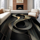 Ultra Soft Area Rug, Non Slip, Stain Resistant, Washable Area Rugs for Living Room, Bedroom, Refined Transitional Monochrome Style(Gold)