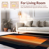 Ultra Soft Area Rug, Non Slip, Stain Resistant, Washable Area Rugs for Living Room, Bedroom, Elegant Abstract Gradient Flow(Orange)