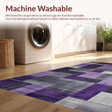 Ultra Soft Area Rug, Non Slip, Stain Resistant, Washable Area Rugs for Living Room, Bedroom, Striking Modern Artistic Arrangement(Purple)