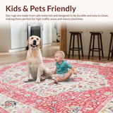 Ultra Soft Area Rug, Non Slip, Stain Resistant, Washable Area Rugs for Living Room, Bedroom, Stylish Soft Pastel Pattern(White)
