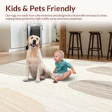 Ultra Soft Area Rug, Non Slip, Stain Resistant, Washable Area Rugs for Living Room, Bedroom, Boho Chic Area Cream & Beige Abstract Design(Beige)