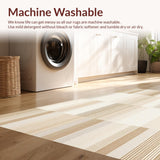 Ultra Soft Area Rug, Non Slip, Stain Resistant, Washable Area Rugs for Living Room, Bedroom, Contemporary With Geometric Chevron Design(Beige)